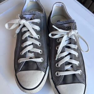 Converse Gray Canvas Shoes with White Accents